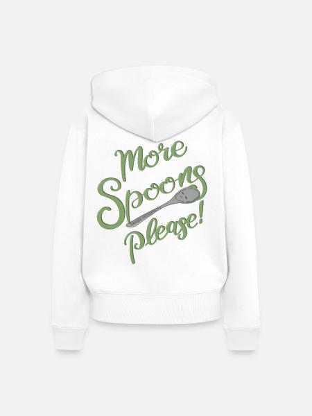 More Spoons please! - Frauen Premium Bio Zip Hoodie - Weiß