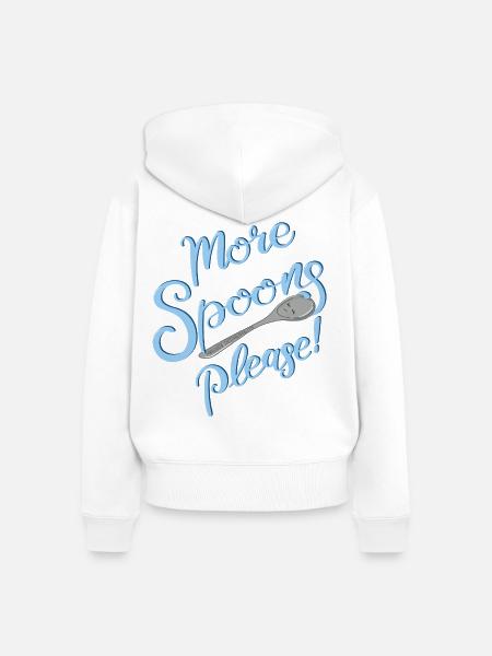 More Spoons please! - Frauen Premium Bio Zip Hoodie - Weiß