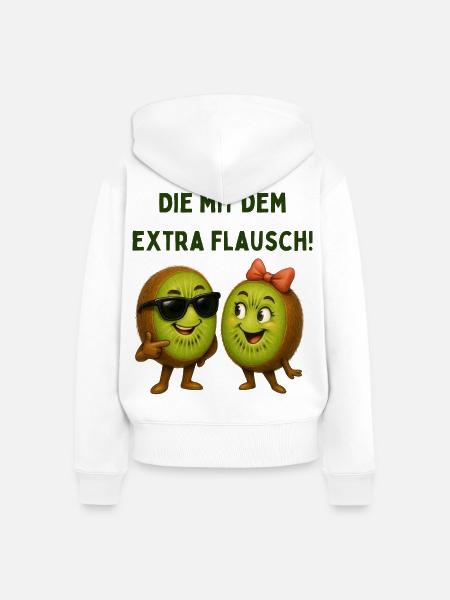 Kiwis mit extra Flausch - Frauen Premium Bio Zip Hoodie - Weiß