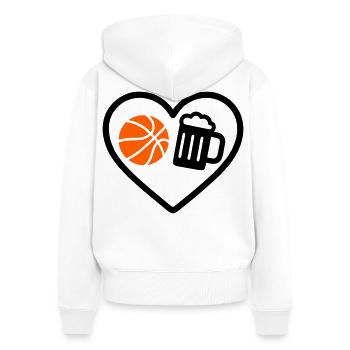 Heart Basket Beer - Women's Premium Organic Zip Hoodie - white - Back - AI Model Female 172 light (172cm)