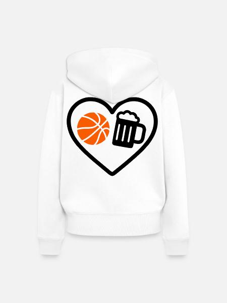 Heart Basket Bier - Frauen Premium Bio Zip Hoodie - Weiß