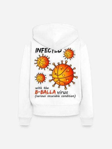 B-Balla Basketball-Virus - Frauen Premium Bio Zip Hoodie - Weiß