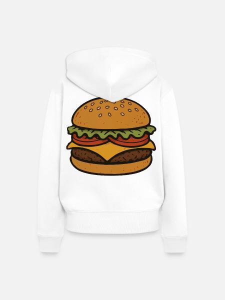 Komischer Hamburger - Frauen Premium Bio Zip Hoodie - Weiß