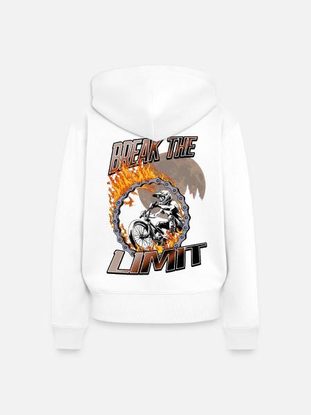 BMX Break the Limit Feuer - Frauen Premium Bio Zip Hoodie - Weiß