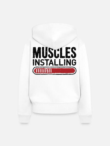 Muskeln installieren - Frauen Premium Bio Zip Hoodie - Weiß