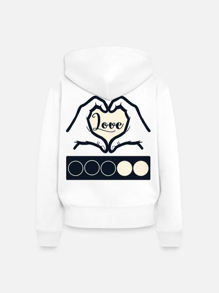 Biathlon-Liebe – Herzhände - Frauen Premium Bio Zip Hoodie - Weiß