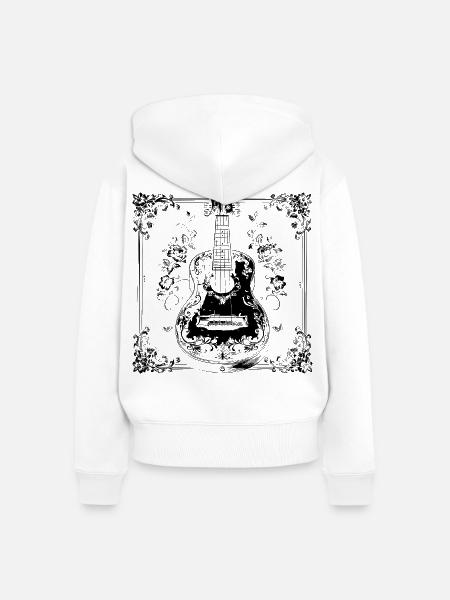 Lustige Ukulele - Frauen Premium Bio Zip Hoodie - Weiß