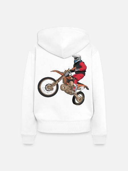 Dirtbiker - Frauen Premium Bio Zip Hoodie - Weiß