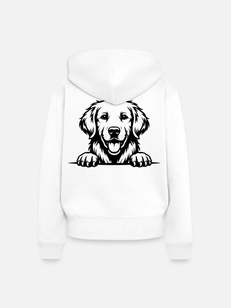 Golden Retriever mit Pfoten - Frauen Premium Bio Zip Hoodie - Weiß