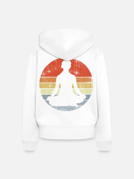 Yogi Zeichnung - Frauen Premium Bio Zip Hoodie - Weiß