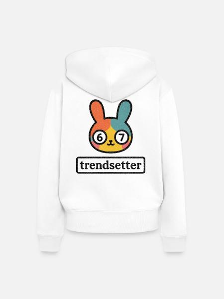 Bunny 67: Trendsetter - Frauen Premium Bio Zip Hoodie - Weiß