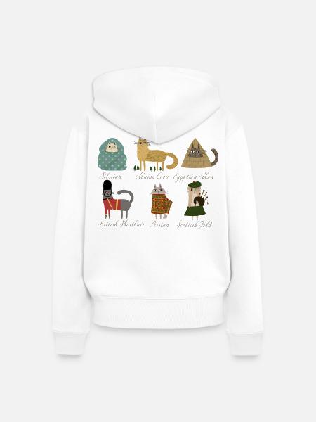 Katzenrassen - Frauen Premium Bio Zip Hoodie - Weiß