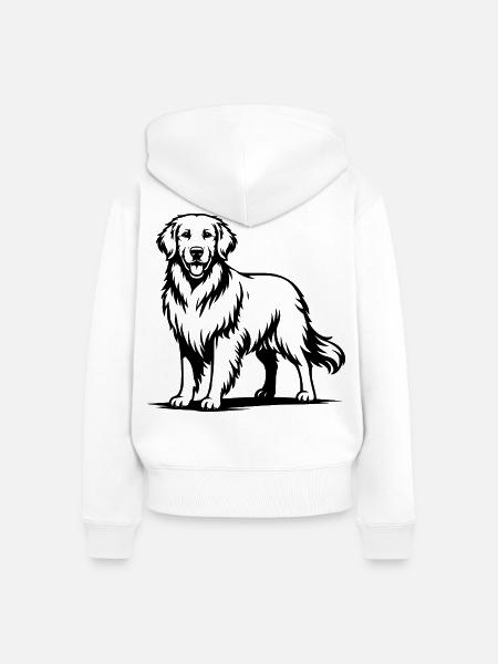 Golden Retriever mit stolzer Pose - Frauen Premium Bio Zip Hoodie - Weiß