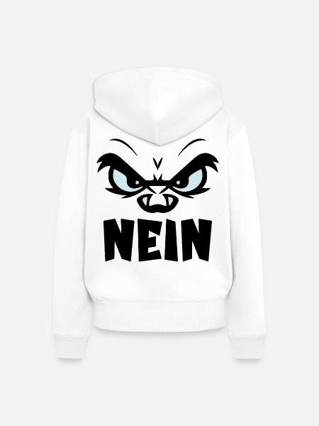 ABSAGE HALTUNG NEIN - Frauen Premium Bio Zip Hoodie - Weiß