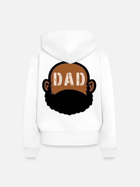 DAD BEARD - Frauen Premium Bio Zip Hoodie - Weiß