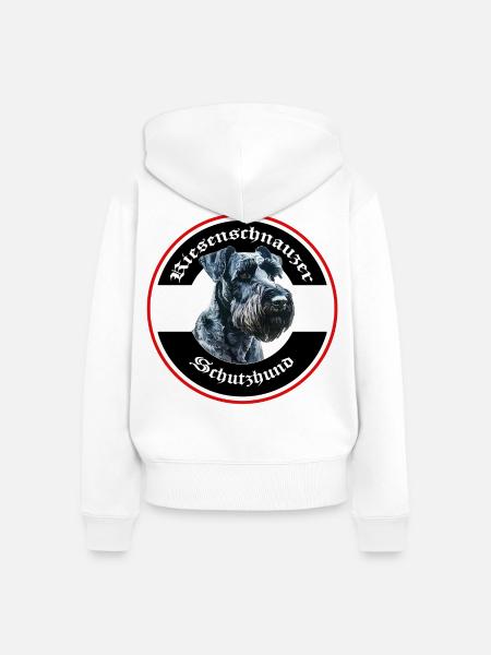 Riesenschnauzer Schutzhund Emblem - Frauen Premium Bio Zip Hoodie - Weiß