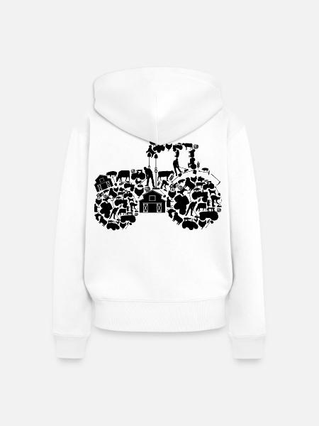 Traktor - Frauen Premium Bio Zip Hoodie - Weiß