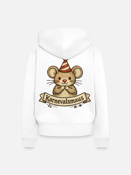 Karnevalsmaus Niedlich Weiberfastnacht Köln - Frauen Premium Bio Zip Hoodie - Weiß