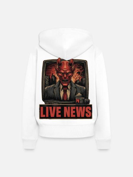 Bad news - Frauen Premium Bio Zip Hoodie - Weiß
