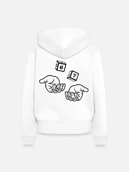 67 Six Seven - Frauen Premium Bio Zip Hoodie - Weiß