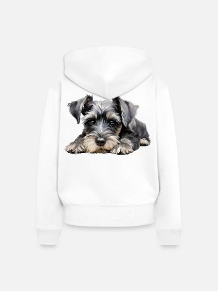 Miniature Schnauzer - Frauen Premium Bio Zip Hoodie - Weiß