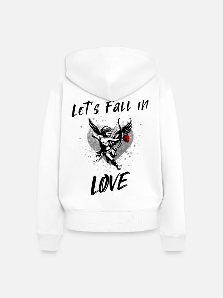 Lets fall in Love - Frauen Premium Bio Zip Hoodie - Weiß