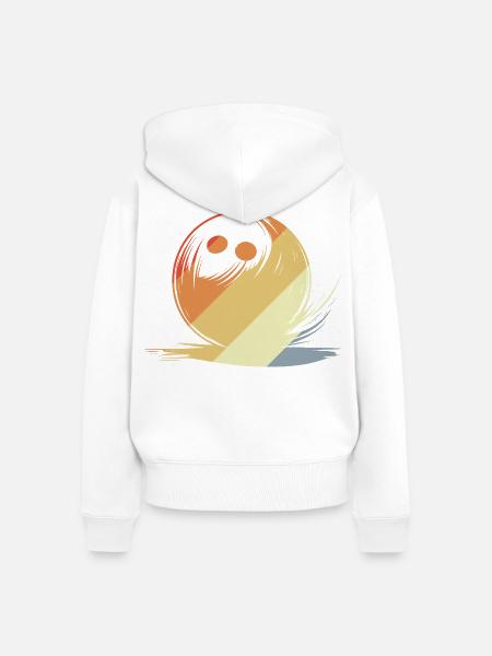 Bowling Zeichnung Retro Stil - Frauen Premium Bio Zip Hoodie - Weiß