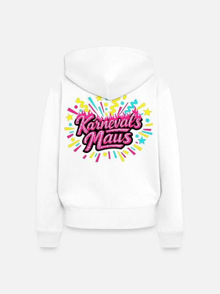 Karnevalsmaus - Karneval Geschenk - Frauen Premium Bio Zip Hoodie - Weiß