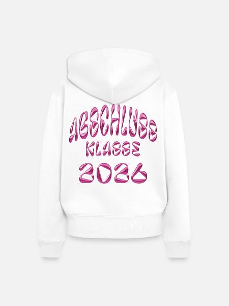 Abschlussklasse 2026 Glanz - Frauen Premium Bio Zip Hoodie - Weiß