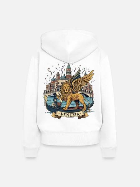 Venezia - Frauen Premium Bio Zip Hoodie - Weiß