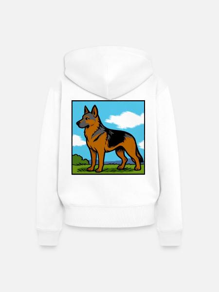 Deutscher Schäferhund Rassehund Geschenk - Frauen Premium Bio Zip Hoodie - Weiß