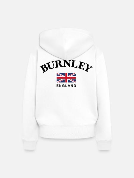 Burnley, England - Frauen Premium Bio Zip Hoodie - Weiß