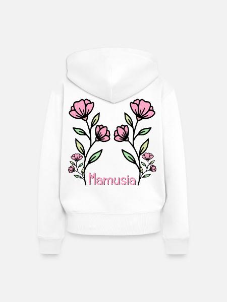 Mama-Blumen - Frauen Premium Bio Zip Hoodie - Weiß
