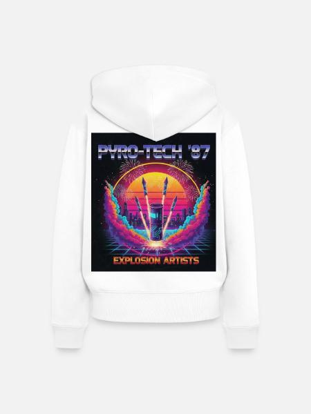 Cyber Pyro - Frauen Premium Bio Zip Hoodie - Weiß