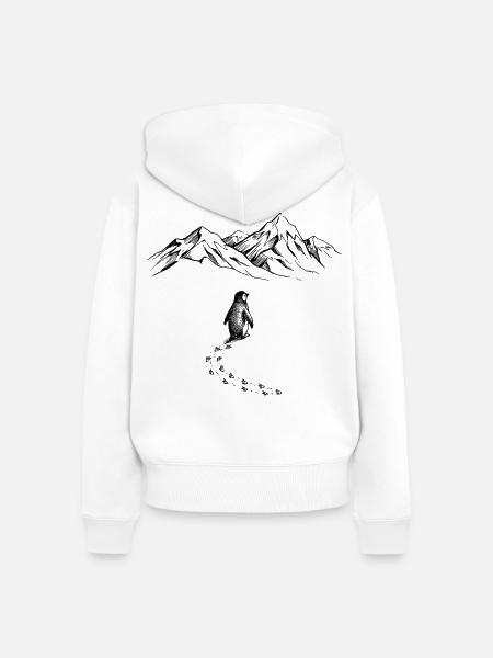 Pinguin Antarktis - Frauen Premium Bio Zip Hoodie - Weiß