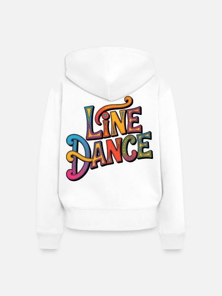Line Dance Western Schriftzug - Frauen Premium Bio Zip Hoodie - Weiß