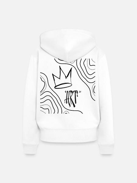 Abstrakter Kunstkranz - Frauen Premium Bio Zip Hoodie - Weiß