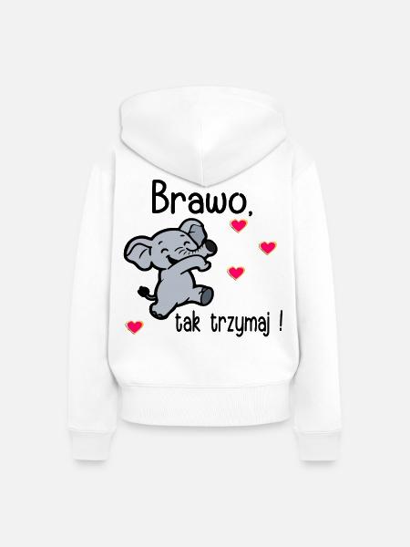 Bravo, mach weiter so. - Frauen Premium Bio Zip Hoodie - Weiß