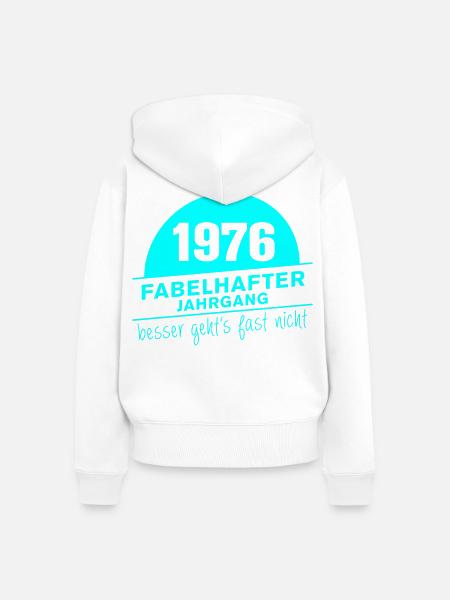 Fabelhafter Jahrgang 1976 geboren - Frauen Premium Bio Zip Hoodie - Weiß
