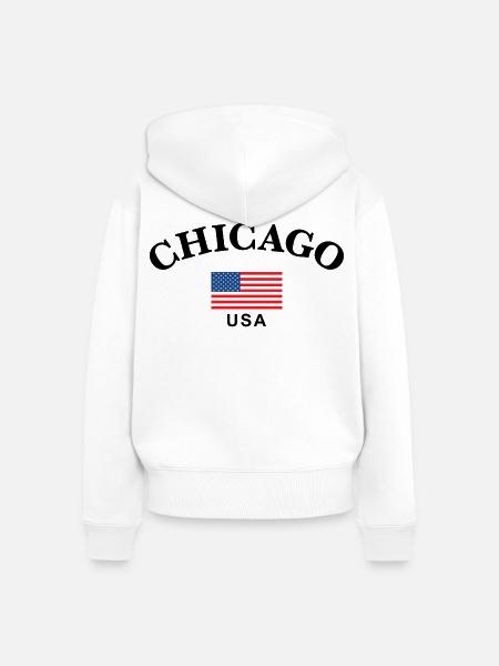 Chicago, USA - Frauen Premium Bio Zip Hoodie - Weiß