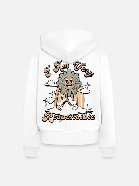 Lustiges Sonnenblumen-T-Shirt - Frauen Premium Bio Zip Hoodie - Weiß