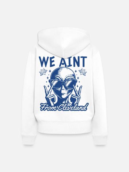 Lustiges Alien-T-Shirt - Frauen Premium Bio Zip Hoodie - Weiß
