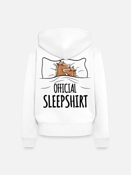 Horse Sleepshirt white - Frauen Premium Bio Zip Hoodie - Weiß