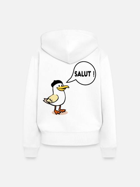 Möwenmütze Hi - Frauen Premium Bio Zip Hoodie - Weiß