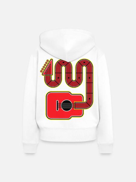 Rote Abstract Shape Gitarre - Frauen Premium Bio Zip Hoodie - Weiß