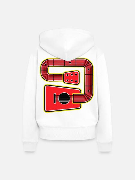 Rote Abstract Shape Gitarre - Frauen Premium Bio Zip Hoodie - Weiß