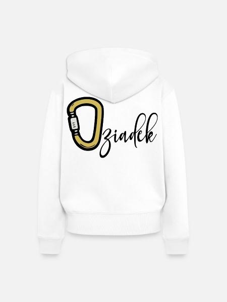 Camping-Kletter-Opa - Frauen Premium Bio Zip Hoodie - Weiß