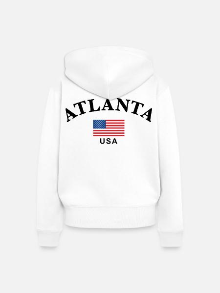 Atlanta, USA - Frauen Premium Bio Zip Hoodie - Weiß