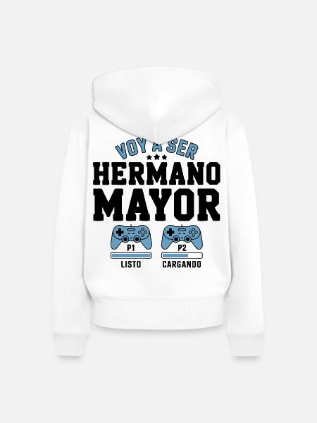Ich werde ein großer Bruder sein - Frauen Premium Bio Zip Hoodie - Weiß