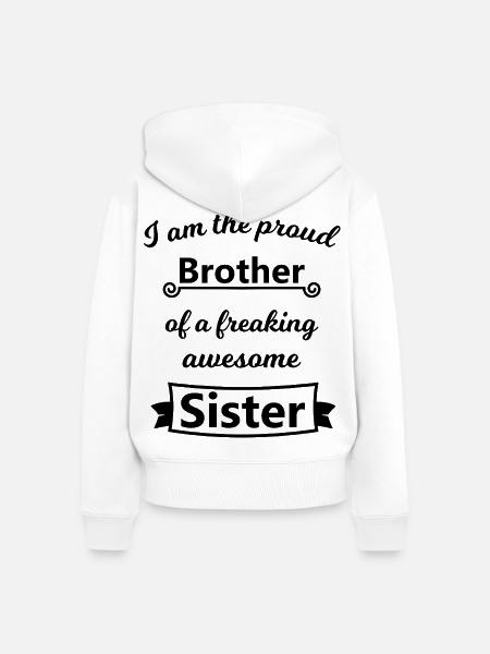 Bruder und Schwester - Frauen Premium Bio Zip Hoodie - Weiß